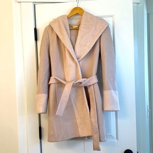 trina turk pink wool wrap jacket